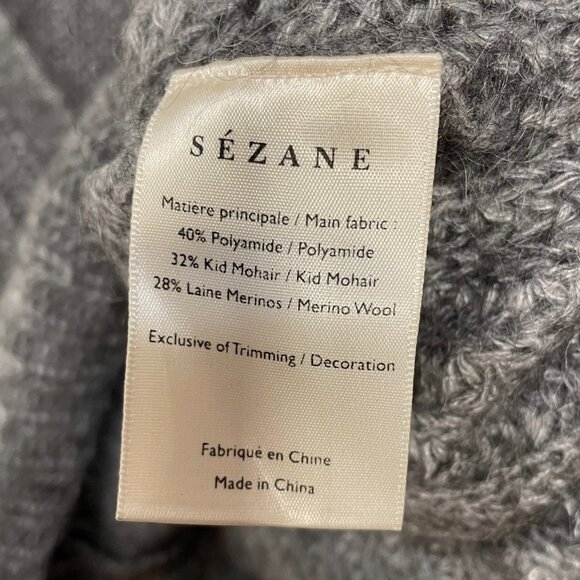 EUC Sezane Achille Mohair Wool Blend Oversized Cardigan Grey Small - Picture 6 of 7